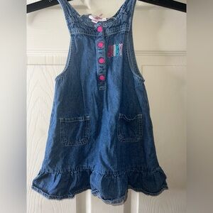 Juicy Couture Girls' Denim Jumper Dress Ruffle Hem Size 5T